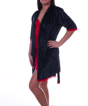 Fekete bársony női köntös