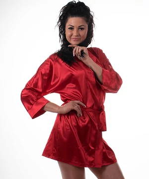 Női szatén köntös piros