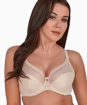 Nagyméretű Gaia részben szivacsos melltartó bézs F kosár