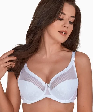 Nagyméretű Gaia részben szivacsos melltartó fehér F kosár