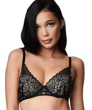 Párnázott csipkés melltartó fekete B kosár