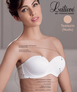 Leilieve pánt nélküli melltartó nude C kosár 6004