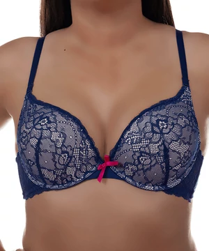 Lemila melltartó kék csipkés push up A