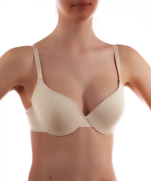 Nagyméretű Lemila szivacsos melltartó bézs D kosaras