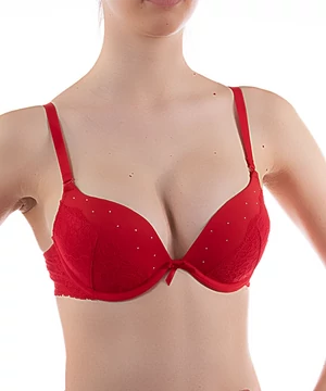 Lemila piros melltartó super push up C kosaras