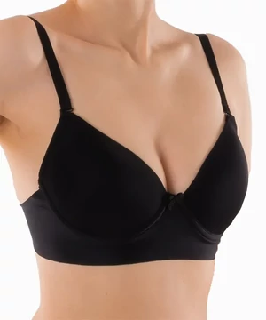 Mélyen kivágott Lemila melltartó fekete C kosár