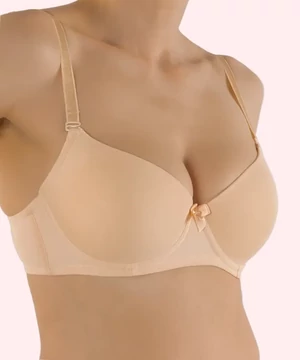 Nagyméretű Lemila melltartó bézs D kosár