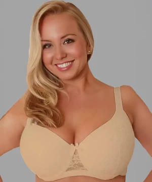 Nagyméretű Lemila melltartó bézs D kosár