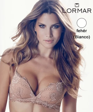Lormar merevítő nélküli push up melltartó fehér Desiderio Pizzo B kosár