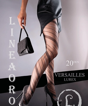  Lineaoro lurex mintás fekete harisnya Versailles 20 d