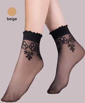 Gabriella bézs mintás bokafix Bea