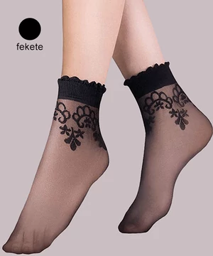 Gabriella fekete mintás bokafix Bea