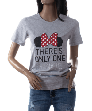 Minnie Mouse szürke pamut női póló
