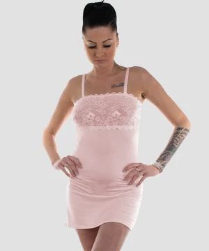 Lemila rózsaszínű csipkés női hálóing