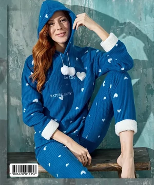 Szivecskés meleg női pizsama 