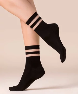 Gabriella csíkos fekete bokafix Cami