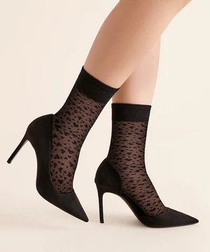 Gabriella szivecskés fekete bokafix Mila