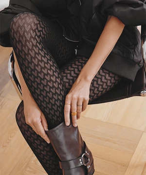 Gabriella vastag mintás harisnyanadrág Seila 60 den