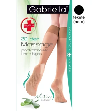 Gabriella Medica Massage gyógyhatású térdharisnya fekete 20 den