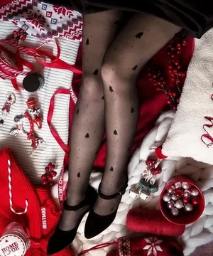 Gabriella karácsonyi mintás női harisnya  