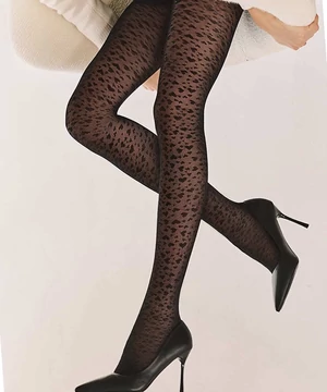 Gabriella szivecske mintás harisnyanadrág Lovers fekete 60 den