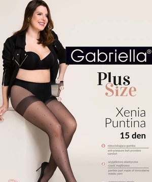 Nagyméretű Gabriella pöttyös harisnya fekete 15 den Puntina