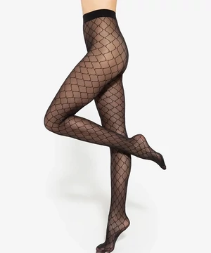 Gatta necc mintás fekete harisnya Pasione 04 40 den