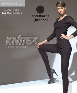 Knittex vastag női harisnyanadrág sötétbarna 600d Arctica