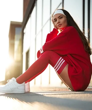 Vastag pamut combzokni piros csíkos