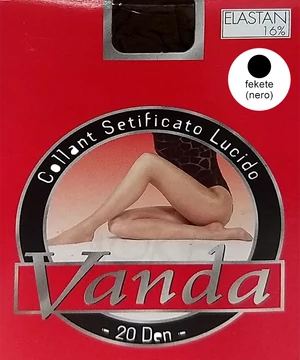 Vanda nagyméretű fekete fényes elasztikus harisnyanadrág 20d