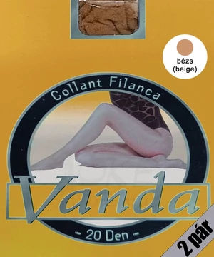 Vanda krepp vékony bokafix bézs 2 páras