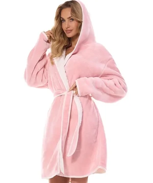 Pihe puha wellsoft vastag női köntös házikabát rózsaszínű