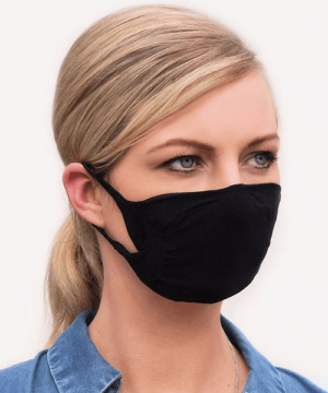 Cserélhető szűrős textil maszk FFP2 betéthez, 2 rétegű, mosható fekete