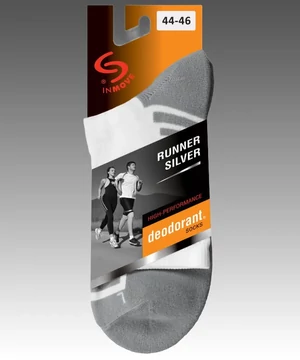 Ezüstszálas futózokni fehér-szürke Runner Silver
