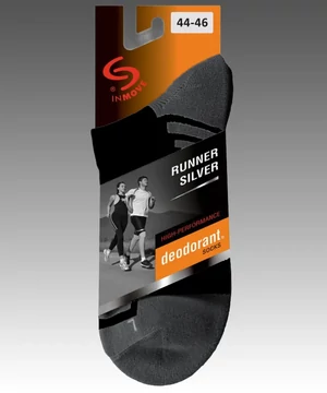 Ezüstszálas futózokni fekete-szürke Runner Silver