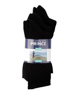 3 páras fekete sportzokni Prince 
