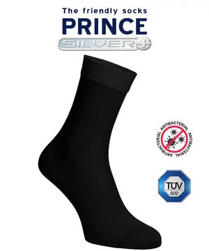 Ezüstszálas zokni fekete Prince
