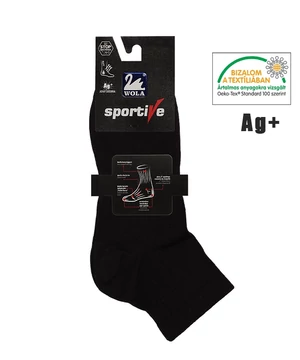 Ezüstszálas sportzokni fekete Wola