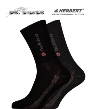 Herbert ezüstszálas zokni fekete Dr. Silver Active