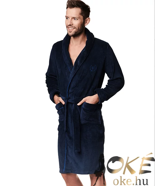 Pihe puha férfi wellsoft köntös sötétkék 
