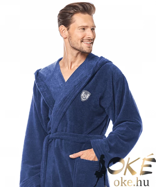 Pihe puha kapucnis férfi wellsoft köntös navy