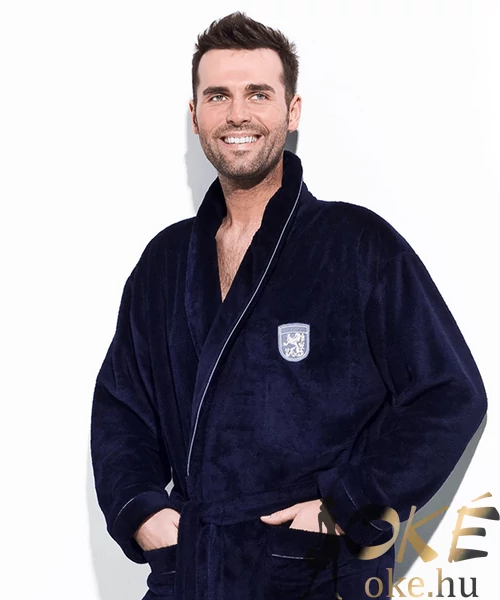 Pihe puha vastag férfi wellsoft köntös sötétkék