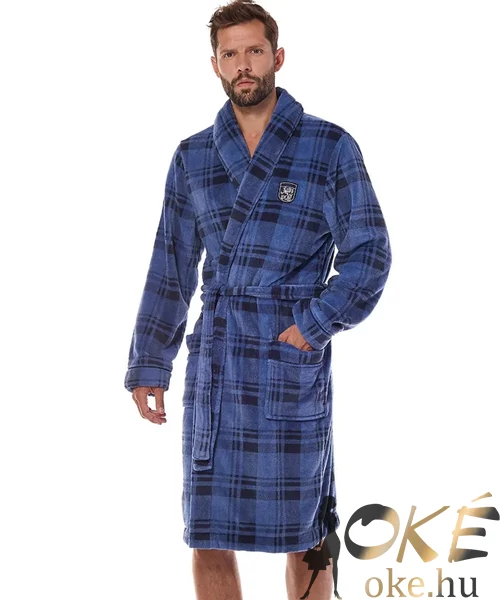 Pihe puha vastag férfi wellsoft köntös sötétkék