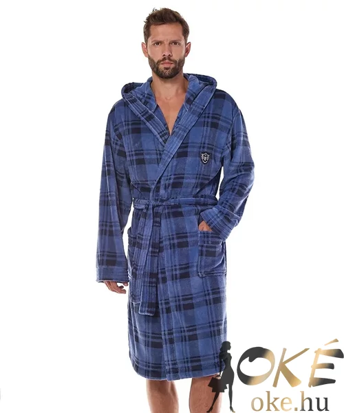 Pihe puha vastag férfi wellsoft köntös sötétkék