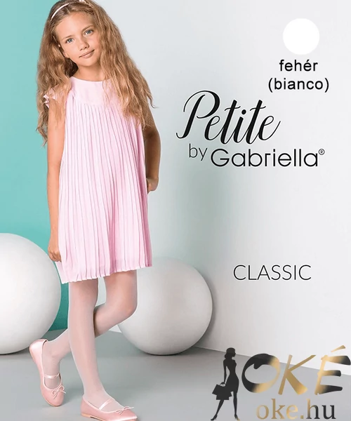 Gabriella Classic gyerek harisnya fehér 20den
