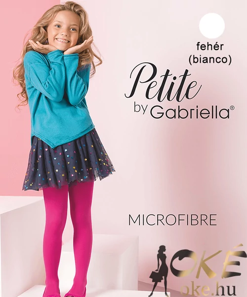 Gabriella közepesen vastag gyerek harisnya fehér 40den