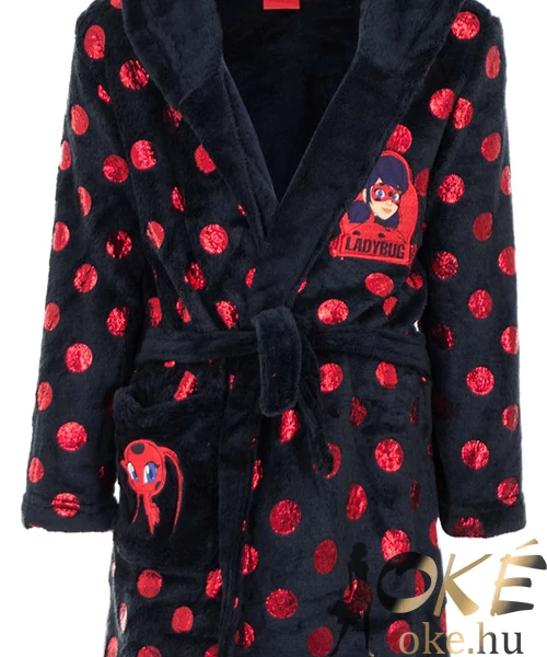  Pihe puha wellsoft gyerek köntös fekete katicabogaras