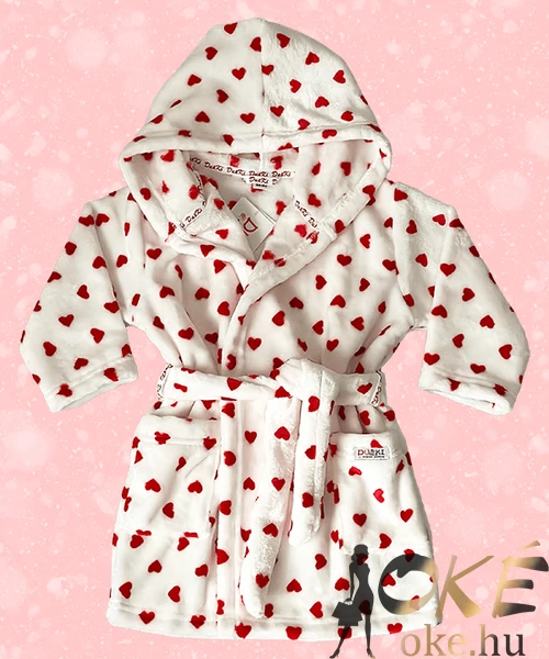 Szivecskés pihe puha wellsoft gyerek köntös