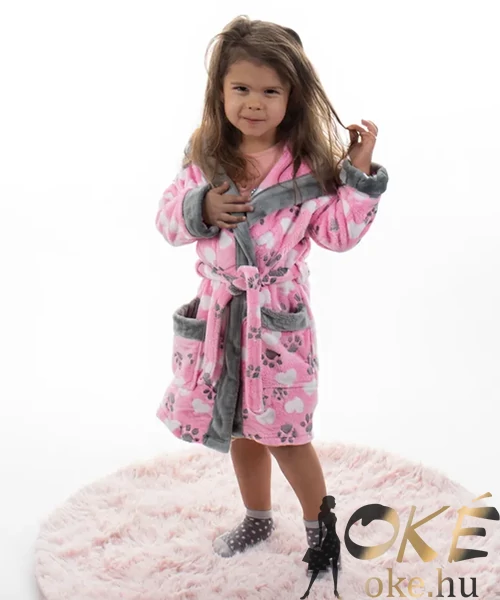 Tappancsos pihe puha wellsoft gyerek köntös rózsaszínű