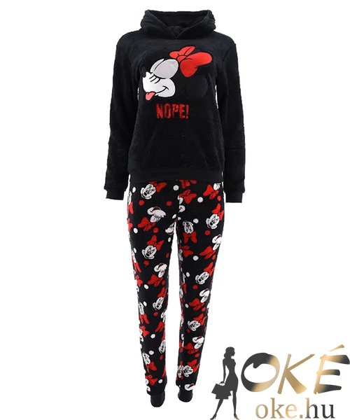 Minnie pihe puha kapucnis női wellsoft pizsama